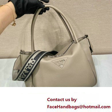 PRADA Large leather handbag 1BC170 GRAY 2023