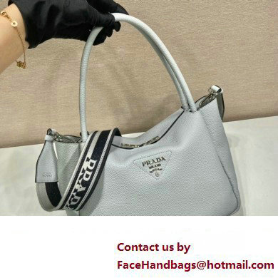 PRADA Large leather handbag 1BC170 SILVER 2023