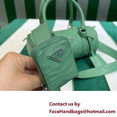 Prada Antique nappa leather handbag 1BA389 green 2023 - Click Image to Close