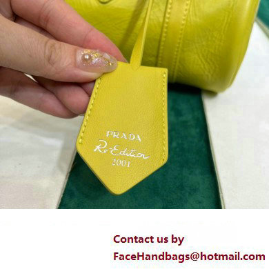 Prada Antique nappa leather handbag 1BA389 yellow 2023 - Click Image to Close