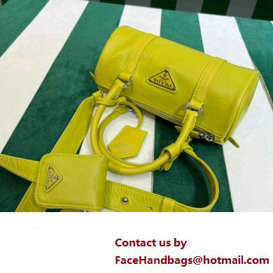 Prada Antique nappa leather handbag 1BA389 yellow 2023 - Click Image to Close