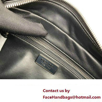 Prada Antique nappa leather multi-pocket top-handle bag 1bb099 Black 2023