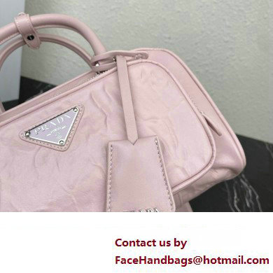 Prada Antique nappa leather multi-pocket top-handle bag 1bb099 Pink 2023