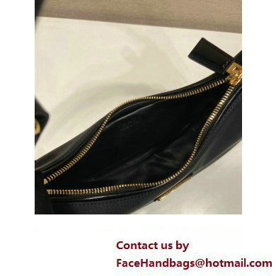 Prada Arque Re-Nylon and brushed leather shoulder bag 1BC194 Black - Click Image to Close