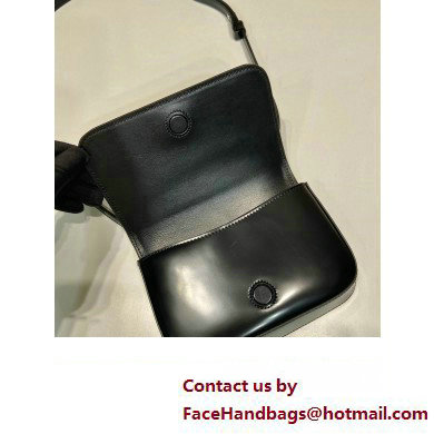 Prada Brushed leather mini-bag with shoulder strap 2VD061 Black 2023 - Click Image to Close