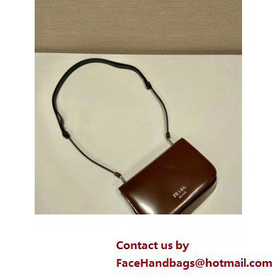 Prada Brushed leather mini-bag with shoulder strap 2VD061 Brown 2023 - Click Image to Close