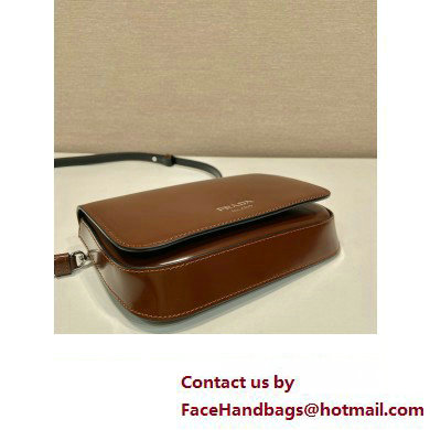 Prada Brushed leather mini-bag with shoulder strap 2VD061 Brown 2023 - Click Image to Close