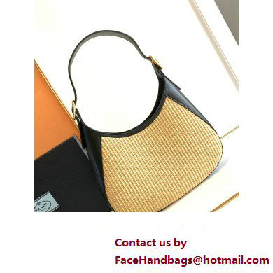 Prada Fabric and leather shoulder bag 1bc179 black 2023