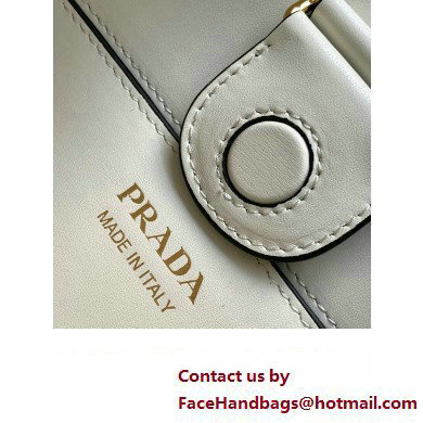 Prada Fabric and leather shoulder bag 1bc179 white 2023
