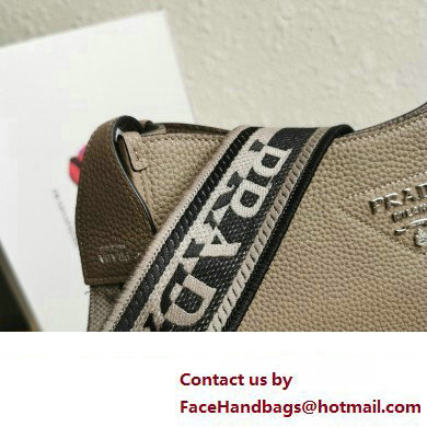 Prada Leather hobo bag 1BC073 Gray 2023