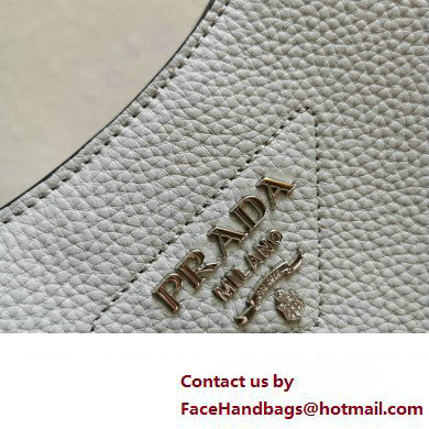 Prada Leather hobo bag 1BC073 Pale Blue 2023