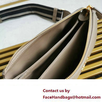Prada Leather shoulder bag 1BH194 Gray 2023