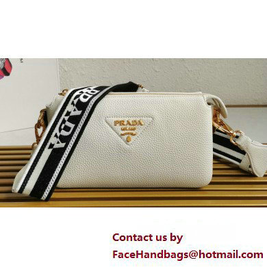 Prada Leather shoulder bag 1BH194 White 2023