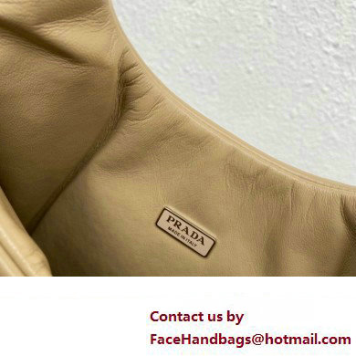 Prada Medium padded Soft nappa leather bag 1BG413 Beige 2023