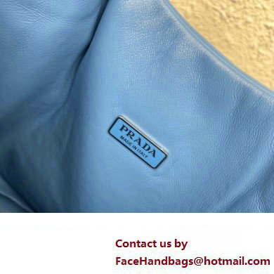 Prada Medium padded Soft nappa leather bag 1BG413 Blue 2023