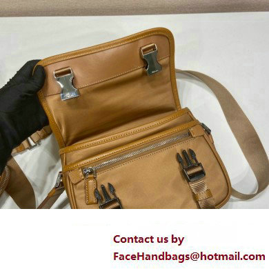Prada Nylon and Saffiano Leather Shoulder Bag 2VD034 beige 2020