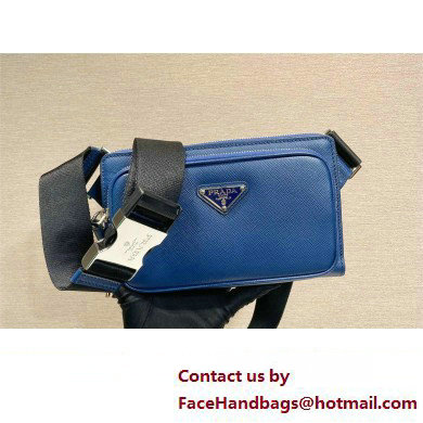 Prada Saffiano leather belt bag 2VH156 royal blue 2023