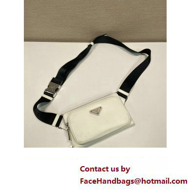 Prada Saffiano leather belt bag 2VH156 white 2023