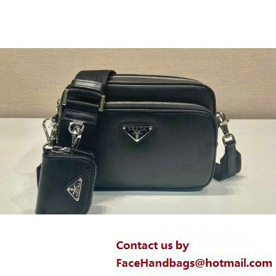 Prada Saffiano leather shoulder bag 2VH170 Black