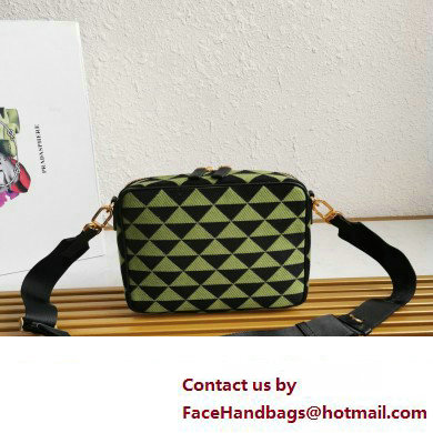 Prada Symbole embroidered fabric bag 2VH069 Green 2023