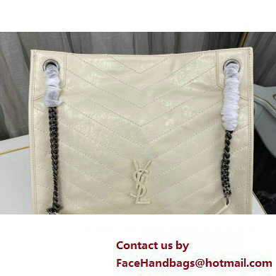 Saint Laurent Niki Shopping Bag in Vintage Leather 577999 White