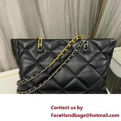 Saint Laurent Shopping bag in quilted lambskin 712368 Black