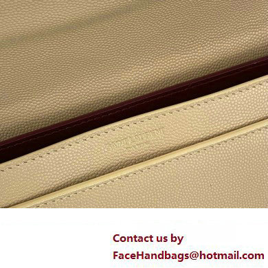 Saint Laurent cassandra medium chain bag in grain de poudre embossed leather 532750 Beige - Click Image to Close