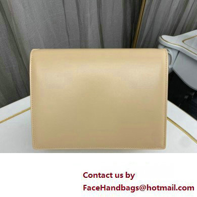 Saint Laurent cassandra medium chain bag in leather 532750 Beige - Click Image to Close
