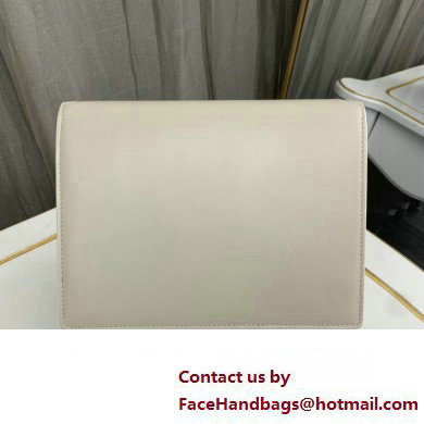 Saint Laurent cassandra medium chain bag in leather 532750 White - Click Image to Close