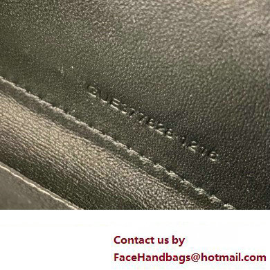 Saint Laurent cassandre matelasse chain wallet in grain de poudre embossed leather 377828 Silver