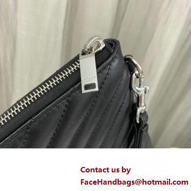 Saint Laurent cassandre matelasse document holder in quilted leather 440222 Black/Silver