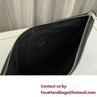 Saint Laurent cassandre matelasse document holder in quilted leather 440222 Black/Silver