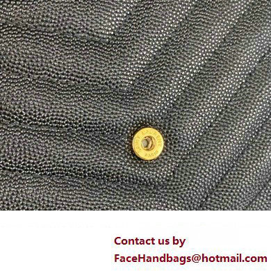 Saint Laurent cassandre matelasse envelope chain wallet in grain de poudre embossed leather 393953/742920/695108 Black/Gold