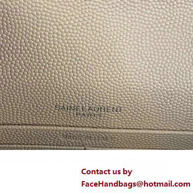 Saint Laurent cassandre matelasse envelope chain wallet in grain de poudre embossed leather 393953/742920/695108 Pink/Silver