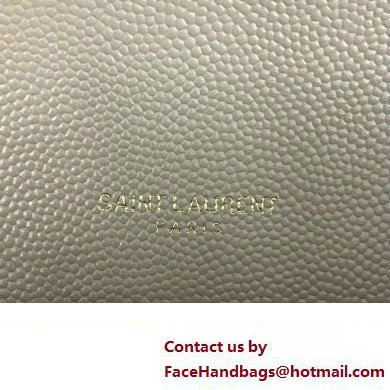Saint Laurent medium envelope Bag in quilted grain de poudre embossed leather 600185 Beige
