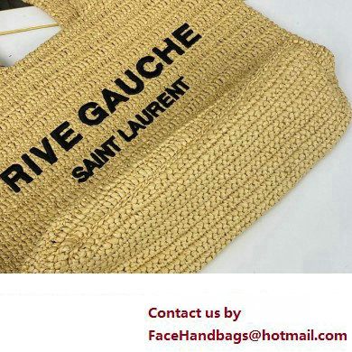 Saint Laurent rive gauche supple tote bag in raffia crochet 688864