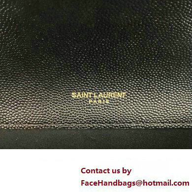 Saint Laurent small envelope Bag in quilted grain de poudre embossed leather 600195 Black/Gold