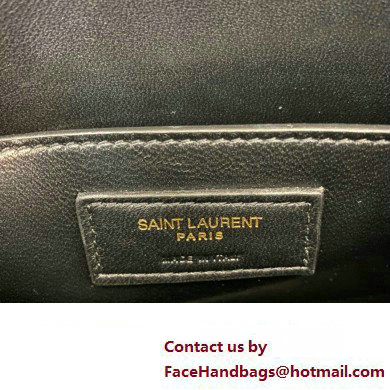 Saint Laurent solferino medium supple satchel bag in quilted lambskin 733704 Black