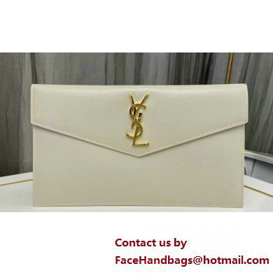 Saint Laurent uptown pouch in Smooth leather 565739 White