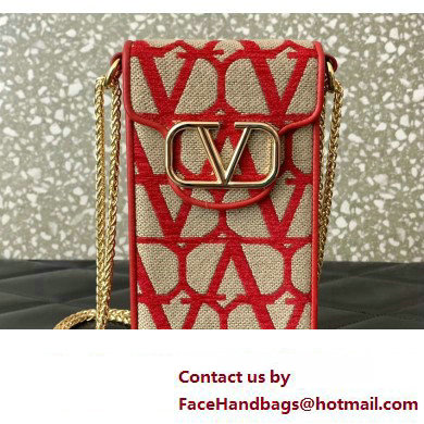 Valentino Loco Phone Case With Chain Bag in Toile Iconographe Red 2023