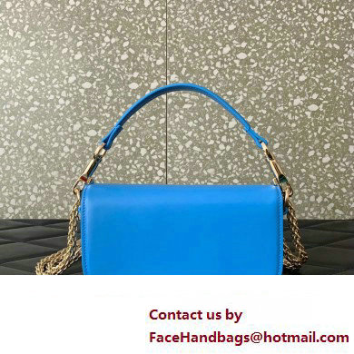 Valentino Loco Small Shoulder Bag In Calfskin Leather With Enamel 5030 Blue 2023 - Click Image to Close