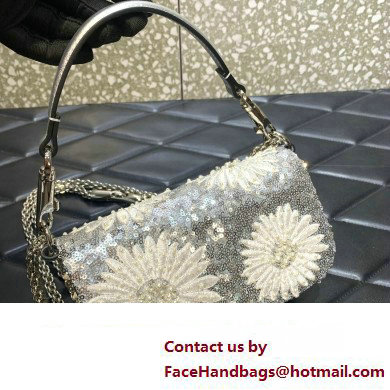 Valentino Loco Small Shoulder Bag with Floral Motif Embroidery 2023 - Click Image to Close