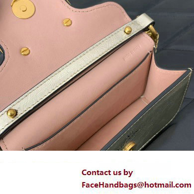 Valentino Loco micro Bag In Calfskin Leather With Chain 416 Metallic Gold 2023