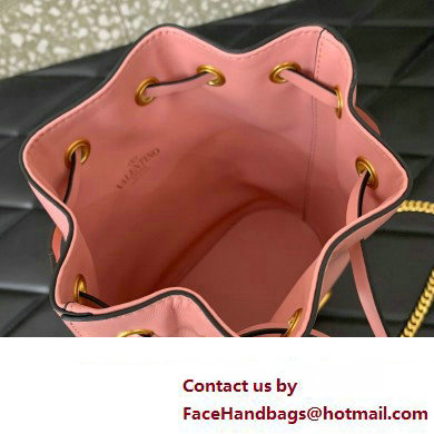 Valentino Mini Bucket Bag In Nappa With Vlogo Signature Chain Pink 2023