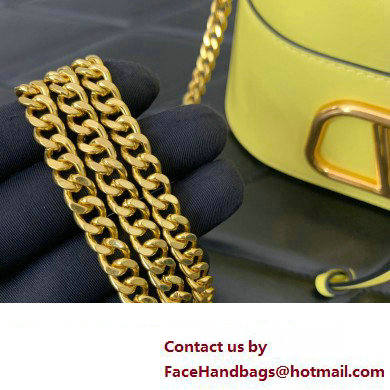Valentino Mini Bucket Bag In Nappa With Vlogo Signature Chain Yellow 2023