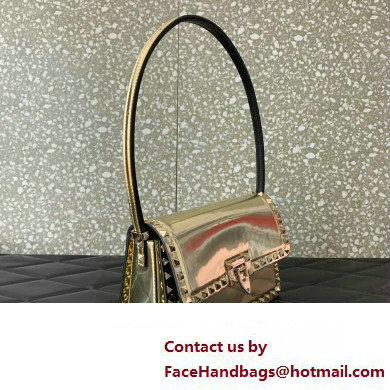 Valentino Rockstud23 Shoulder Bag In Smooth Calfskin 0240 Mirror Gold 2023
