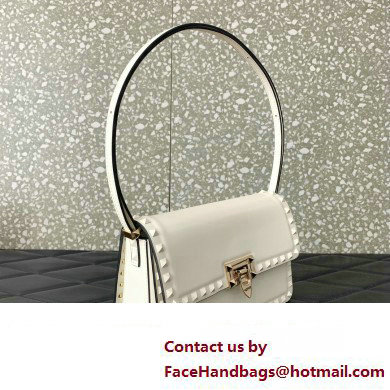 Valentino Rockstud23 Shoulder Bag In Smooth Calfskin 0240 White 2023