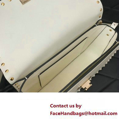 Valentino Rockstud23 Shoulder Bag In Smooth Calfskin 0240 White 2023