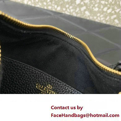 Valentino Small Rockstud Hobo bag in Grainy Calfskin 0313 Black 2023