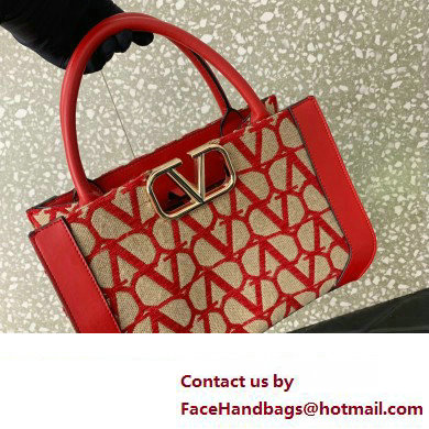 Valentino Small Vlogo Signature Toile Iconographe Handbag 0360 Red 2023